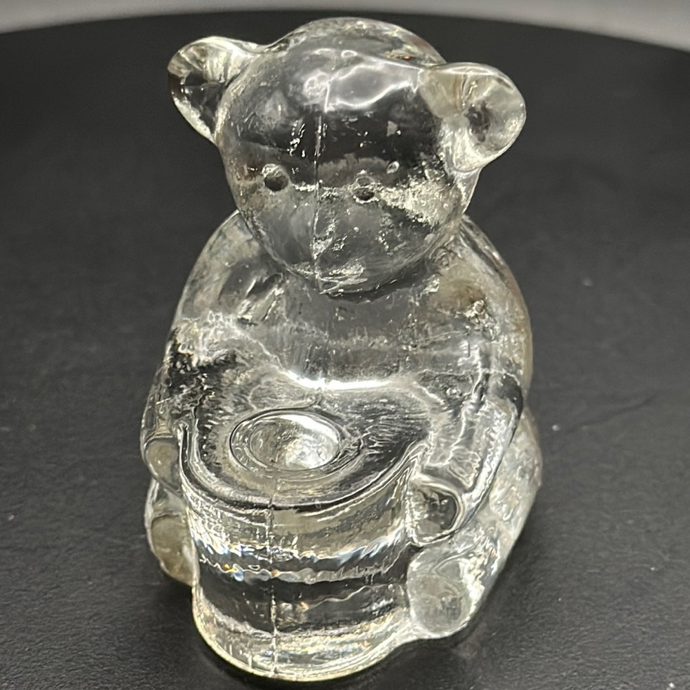 Glass Art Bear Mini Candle Holder 2.5”